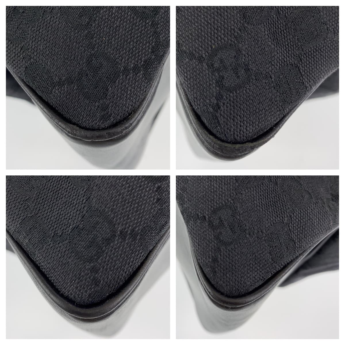 GUCCI グッチ ブラック 黒 シルバー金具 GGキャンバス ショルダーバック ハンドバック 肩掛け  レディース