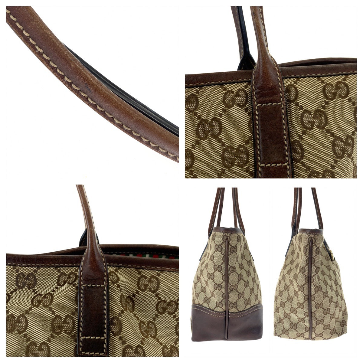 GUCCI グッチ インターロッキングG ニューブリット ブラウン 茶 ベージュ GGキャンバス 169946 トートバッグ ハンドバッグ  レディース
