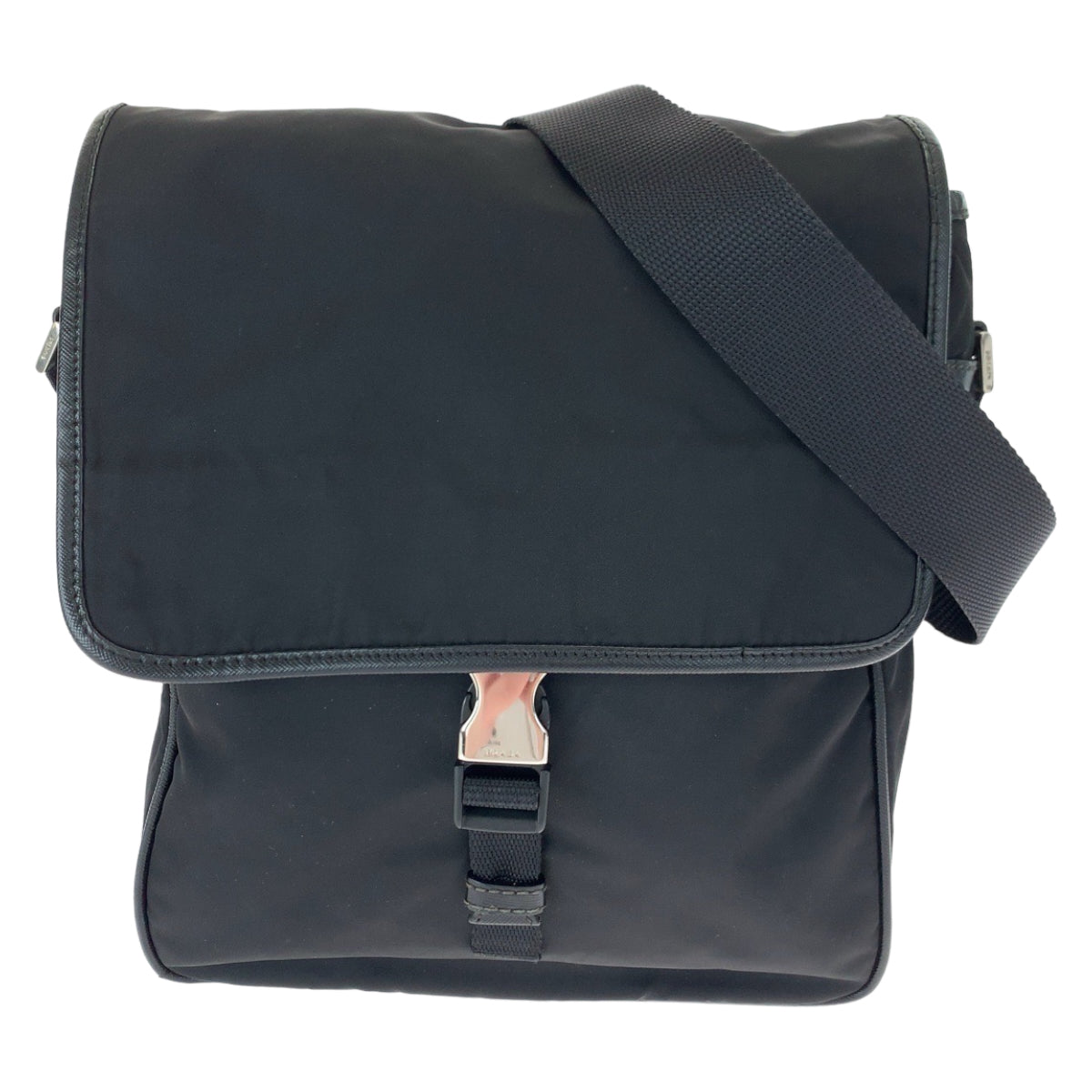 10464
 PRADA Tessuto Triangle Logo Plate Black Silver Hardware Nylon VA0339 Crossbody Shoulder Bag Messenger Bag for Women