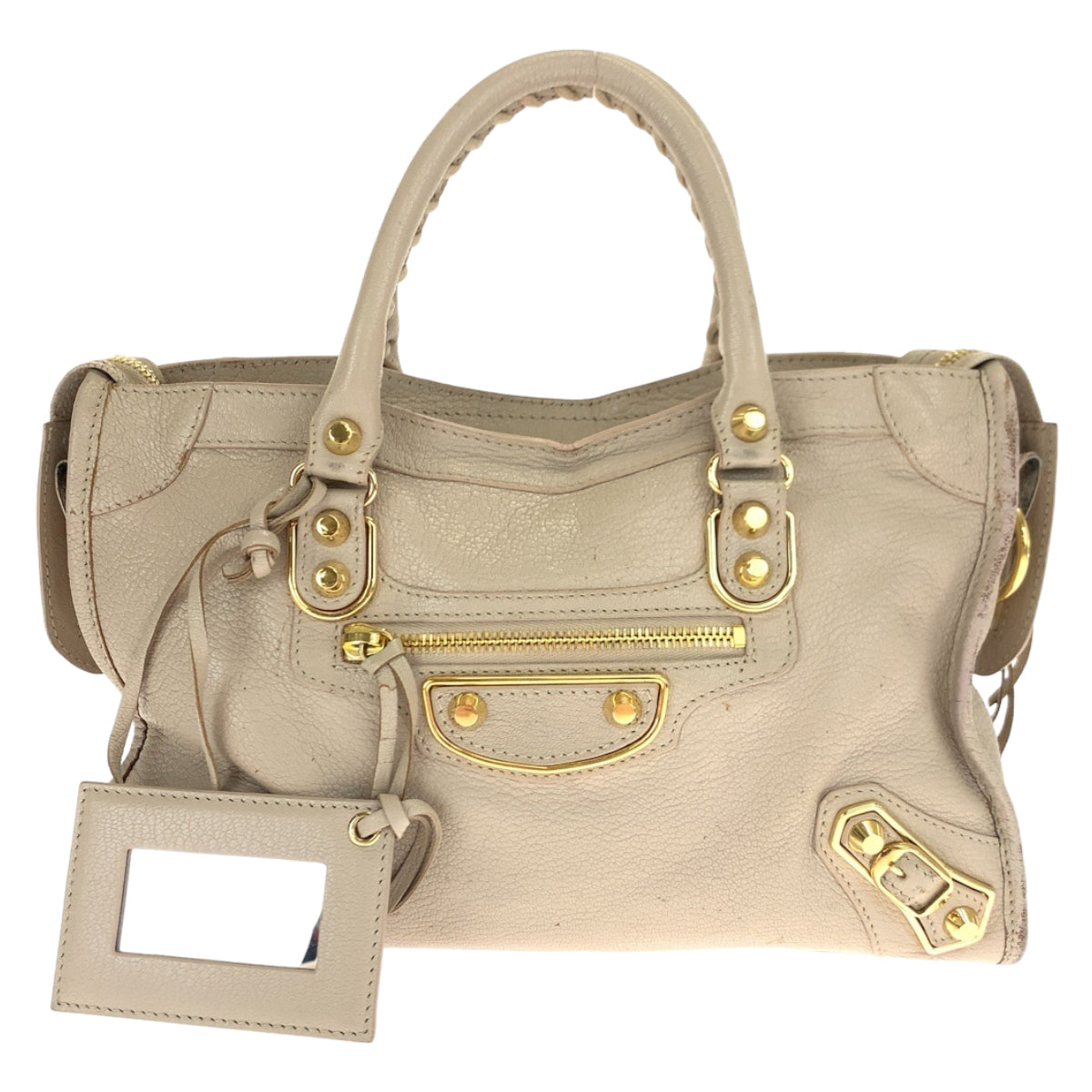 BALENCIAGA バレンシアガ クラシックメタルエッジシティ ベージュ ゴールド金具 ゴートレザー 432831 ショルダーバッグ ハンドバッグ 2way  レディース