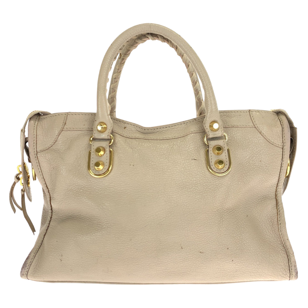 BALENCIAGA バレンシアガ クラシックメタルエッジシティ ベージュ ゴールド金具 ゴートレザー 432831 ショルダーバッグ ハンドバッグ 2way  レディース