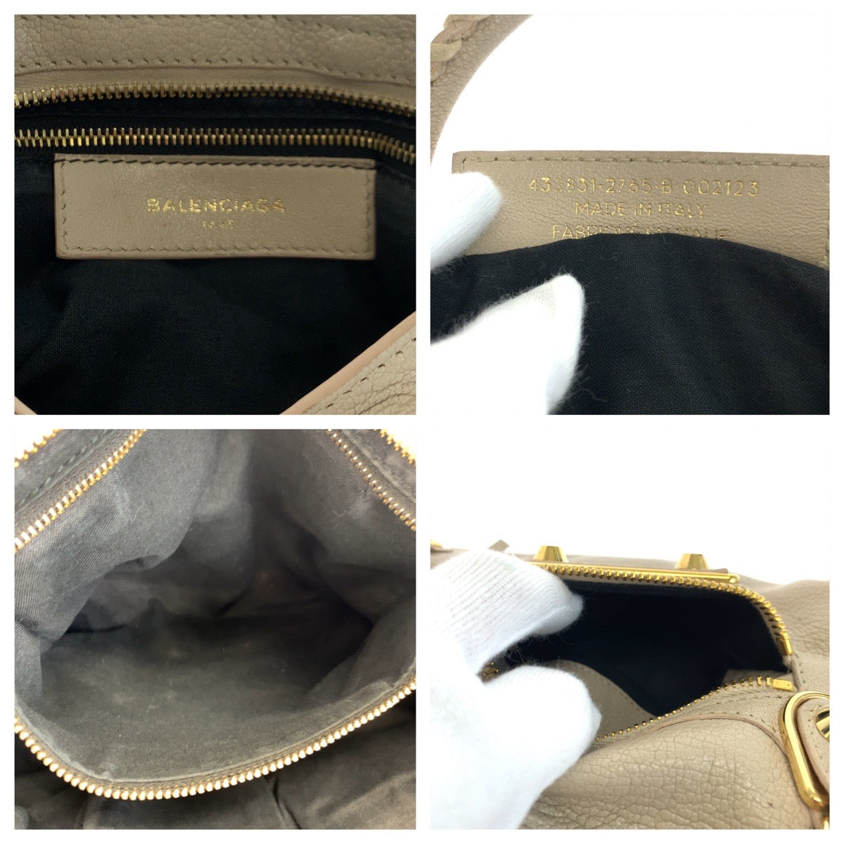 BALENCIAGA バレンシアガ クラシックメタルエッジシティ ベージュ ゴールド金具 ゴートレザー 432831 ショルダーバッグ ハンドバッグ 2way  レディース