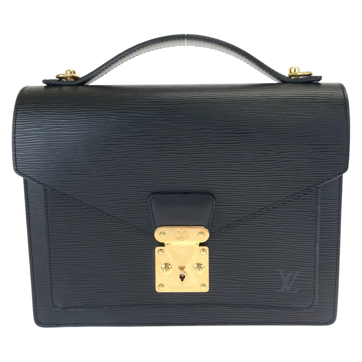 LOUIS VUITTON ルイヴィトン エピ モンソー ブラック 黒 ゴールド金具 エピレザー M52122 ショルダーバッグ セカンドバッグ 2way  メンズ