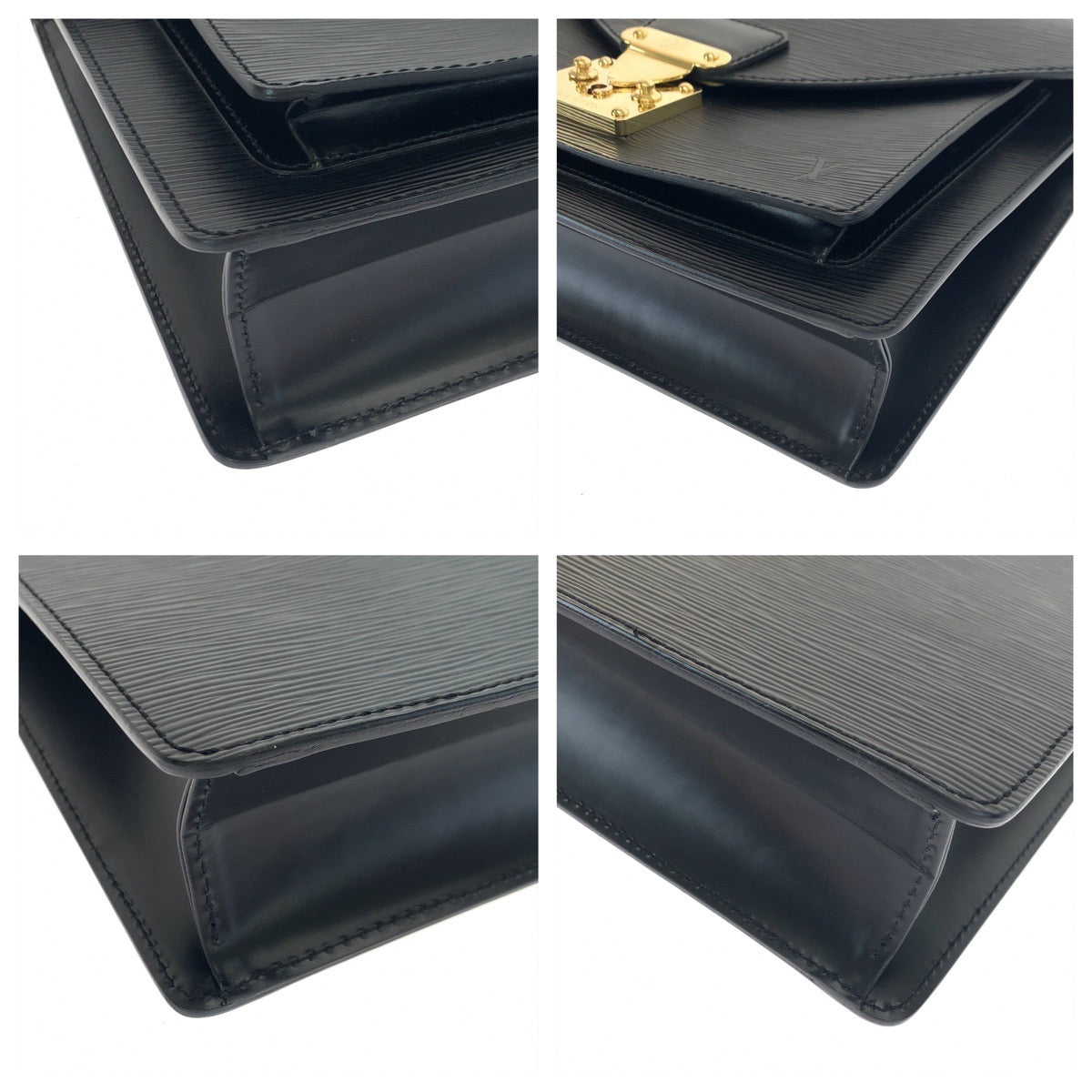 LOUIS VUITTON ルイヴィトン エピ モンソー ブラック 黒 ゴールド金具 エピレザー M52122 ショルダーバッグ セカンドバッグ 2way  メンズ