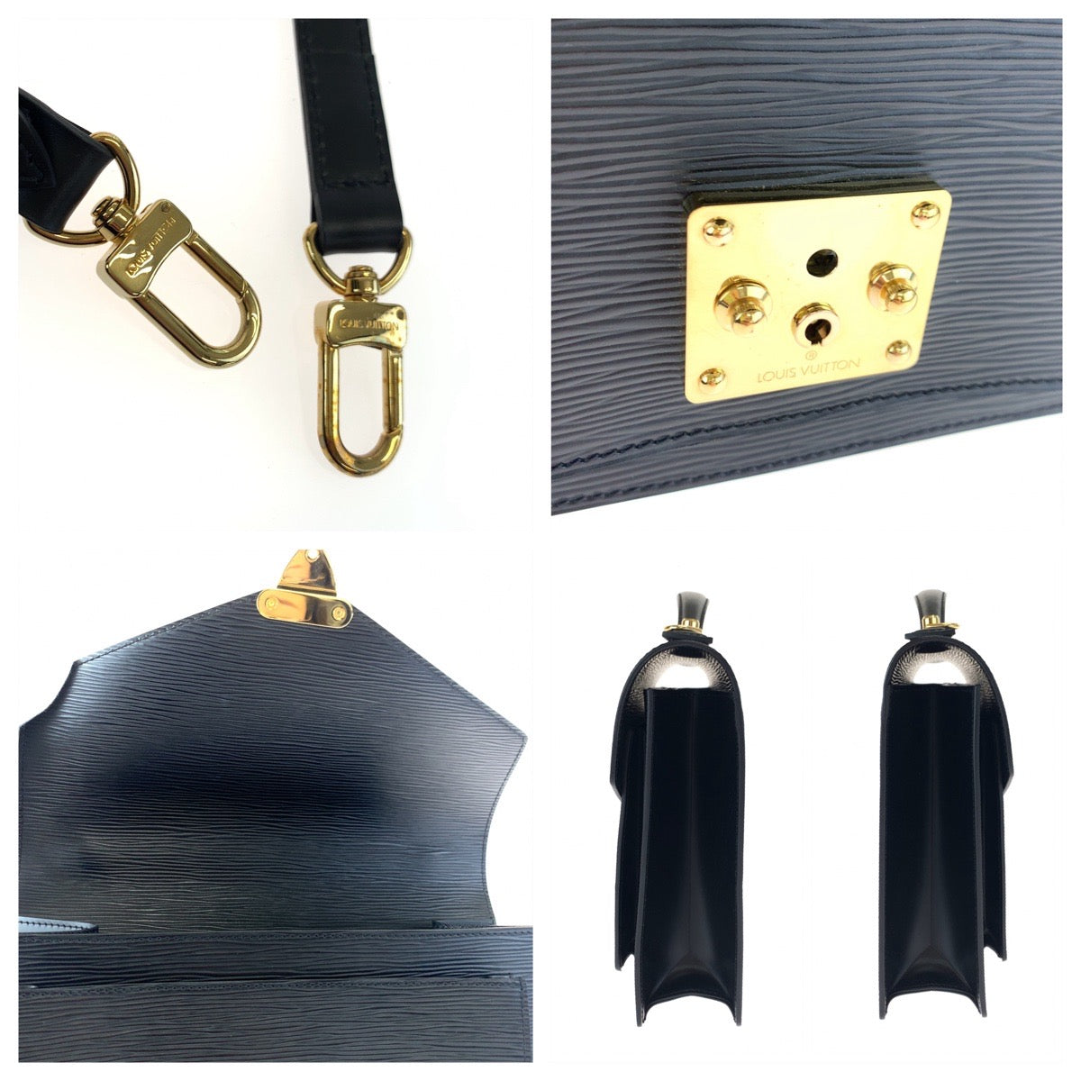 LOUIS VUITTON ルイヴィトン エピ モンソー ブラック 黒 ゴールド金具 エピレザー M52122 ショルダーバッグ セカンドバッグ 2way  メンズ