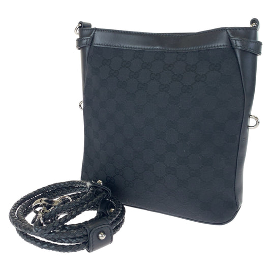 GUCCI グッチ ブラック 黒 GGキャンバス / レザー 109106 ショルダーバッグ 斜め掛け  レディース