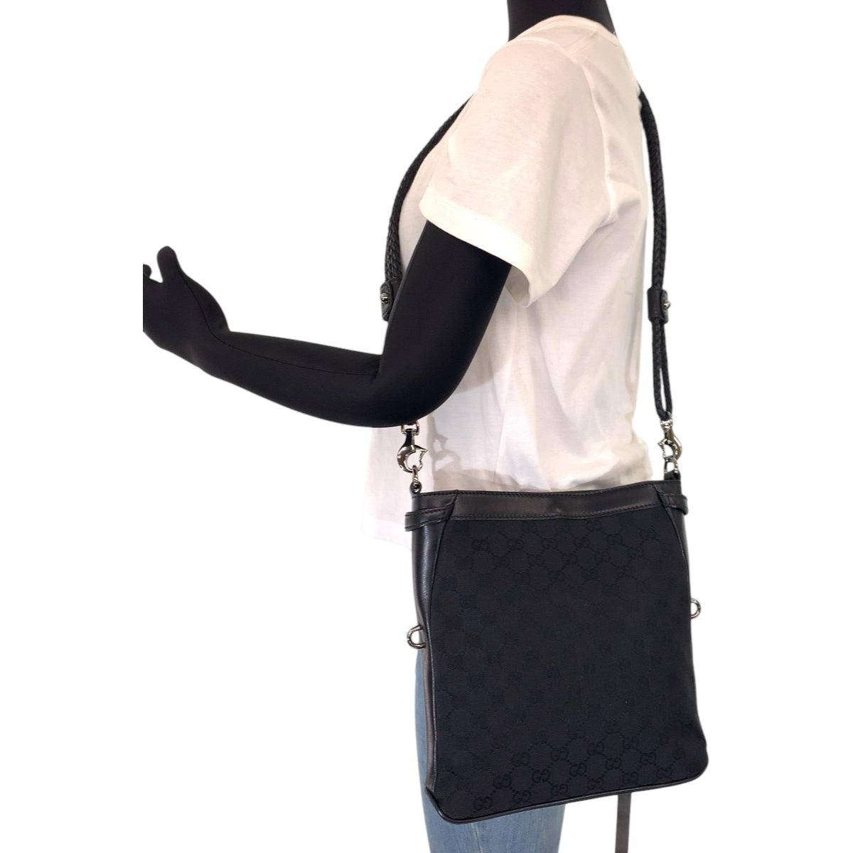GUCCI グッチ ブラック 黒 GGキャンバス / レザー 109106 ショルダーバッグ 斜め掛け  レディース