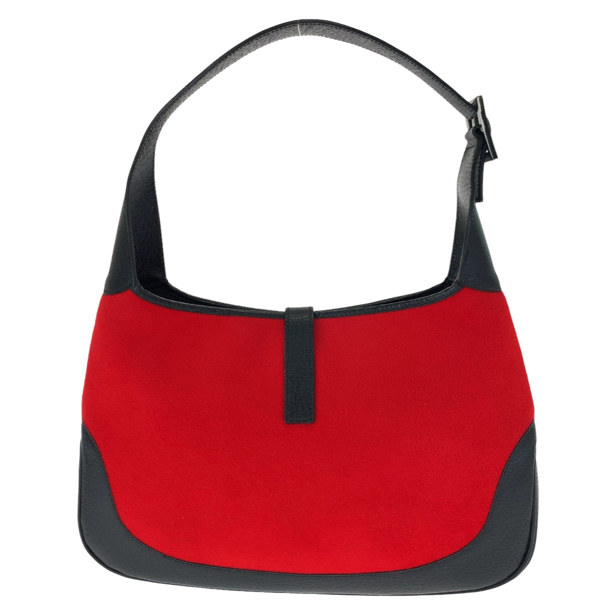 GUCCI グッチ ジャッキー レッド 赤 ブラック 黒 シルバー金具 スウェード 001 3306 ワンショルダーバッグ 肩掛け  レディース