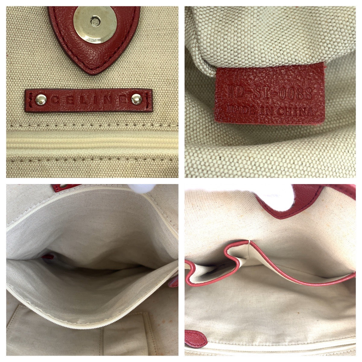 10471
CELINE セリーヌ サルキー 馬車柄 レッド PVC WD ST 0088 トートバッグ ハンドバッグ  レディース ABP16