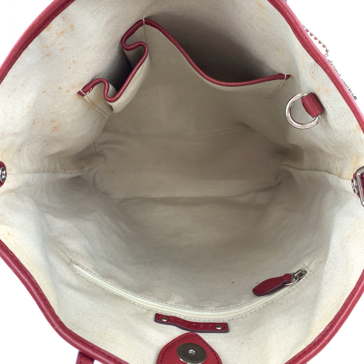 10471
CELINE セリーヌ サルキー 馬車柄 レッド PVC WD ST 0088 トートバッグ ハンドバッグ  レディース ABP16