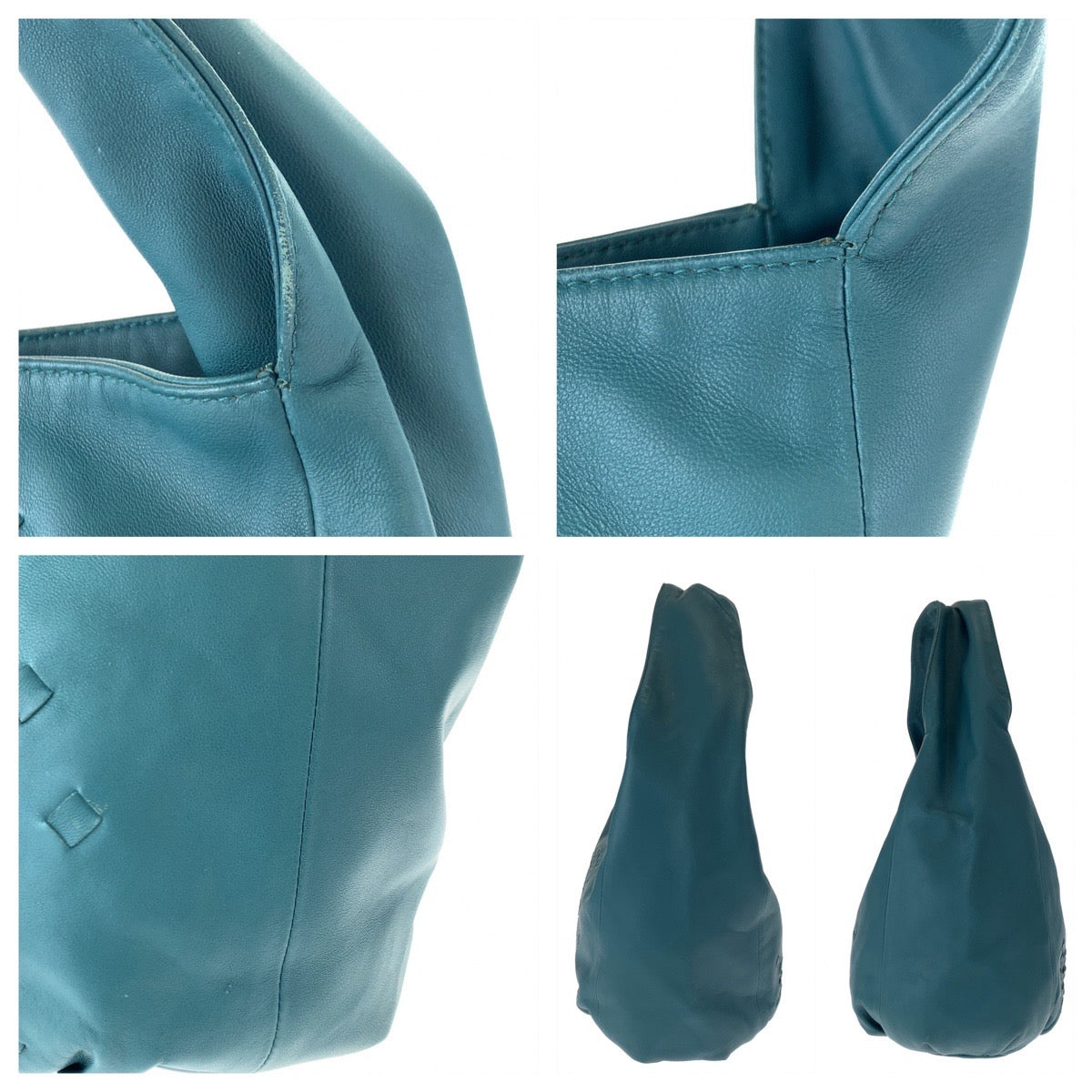 10472
 BOTTEGAVENETA Bottega Veneta Intrecciato Hobo Green Leather 131673 One Shoulder Bag for Women