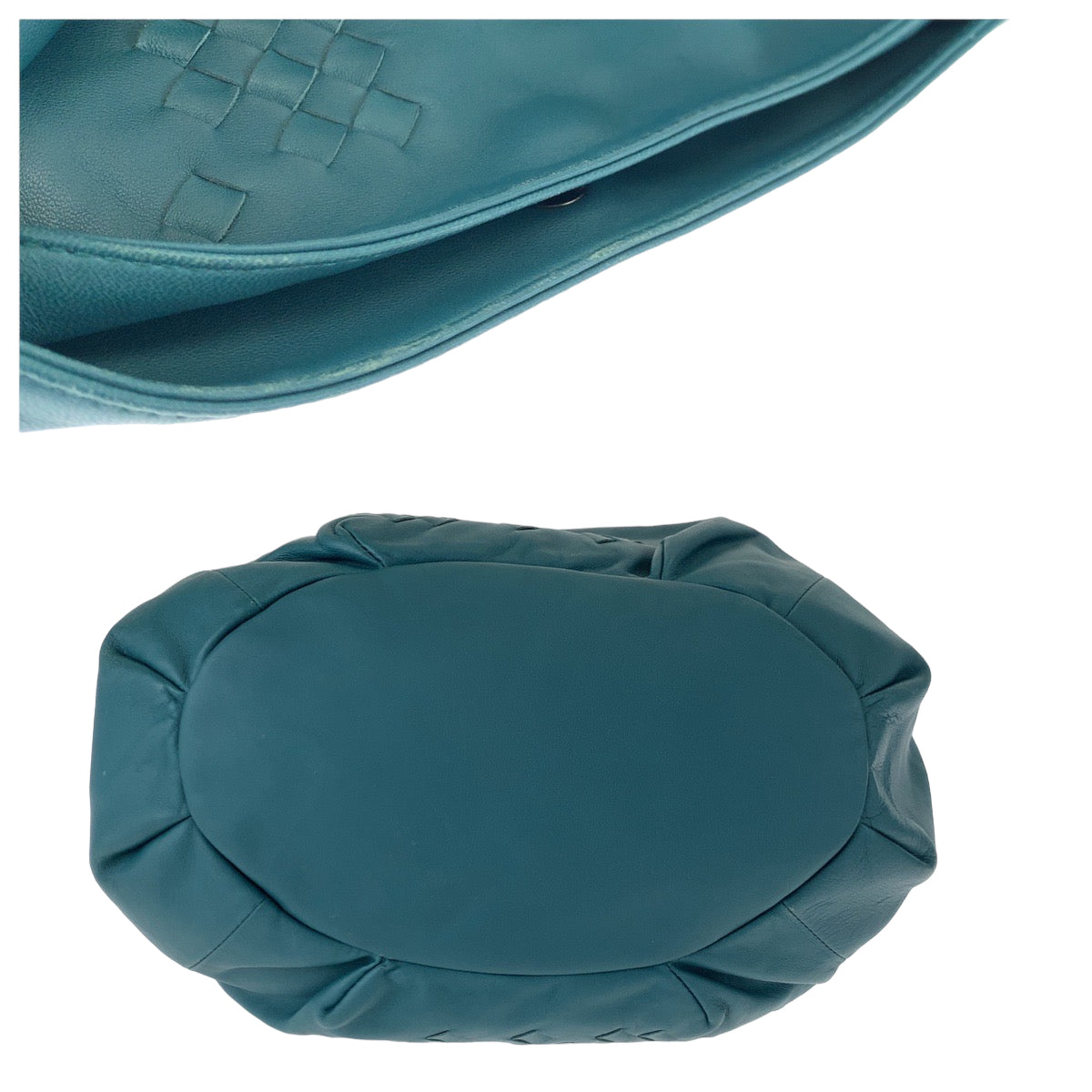 10472
 BOTTEGAVENETA Bottega Veneta Intrecciato Hobo Green Leather 131673 One Shoulder Bag for Women