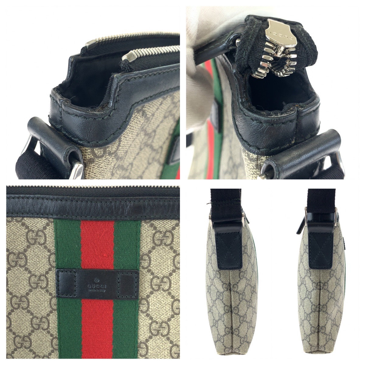 GUCCI グッチ シェリーライン ベージュ ブラウン 茶 GGスプリームキャンバス 471454 ショルダーバッグ 斜め掛け  レディース
