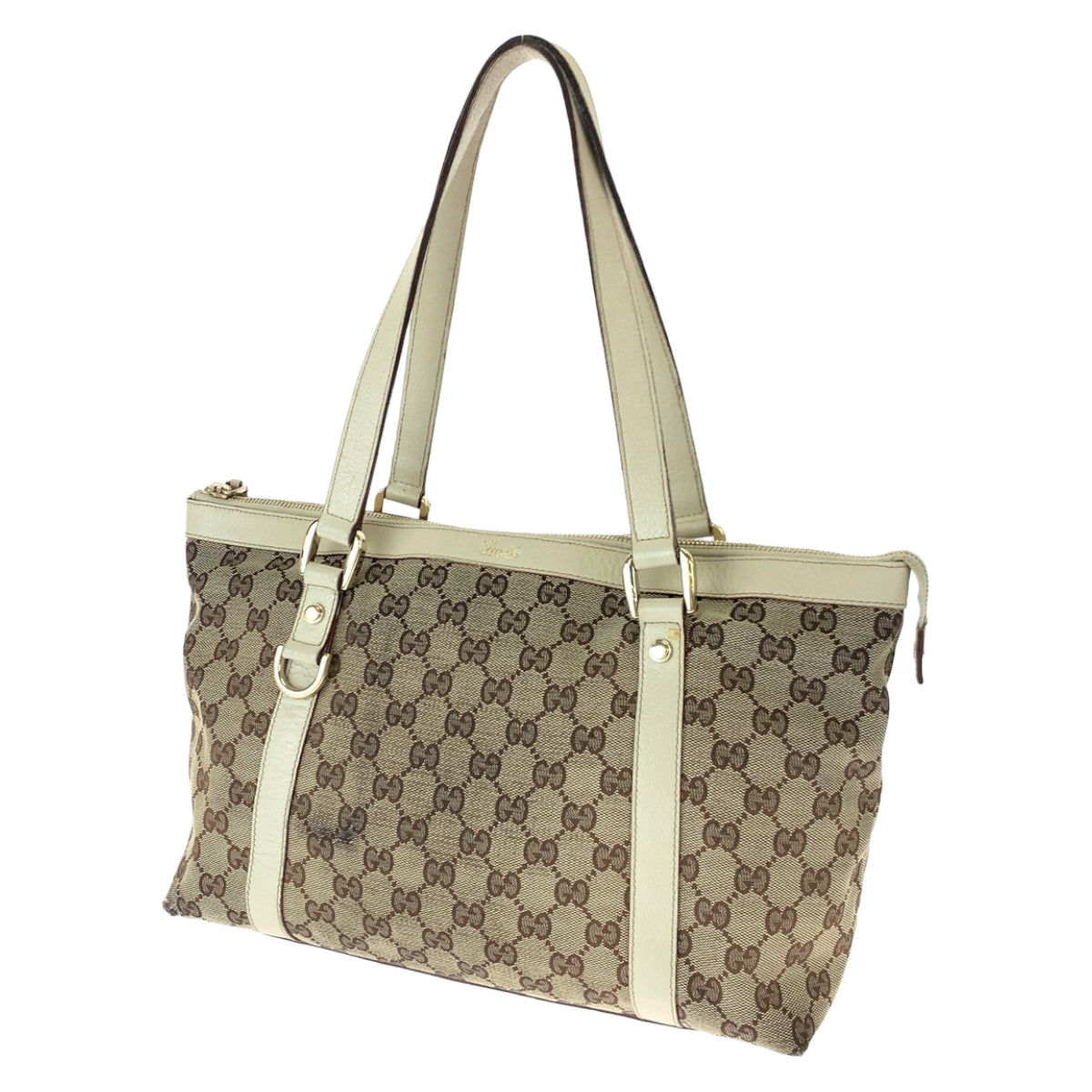 GUCCI グッチ アビー ブラウン 茶 ベージュ ゴールド金具 GGキャンバス / レザー 141470 トートバッグ ハンドバッグ  レディース