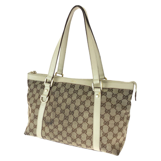 GUCCI グッチ アビー ブラウン 茶 ベージュ ゴールド金具 GGキャンバス / レザー 141470 トートバッグ ハンドバッグ  レディース
