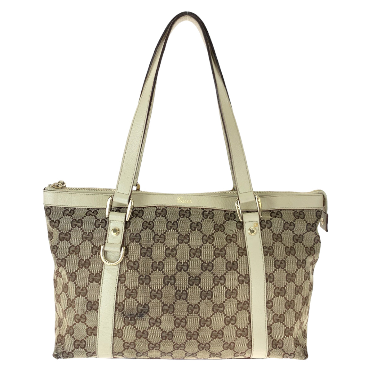 GUCCI グッチ アビー ブラウン 茶 ベージュ ゴールド金具 GGキャンバス / レザー 141470 トートバッグ ハンドバッグ  レディース