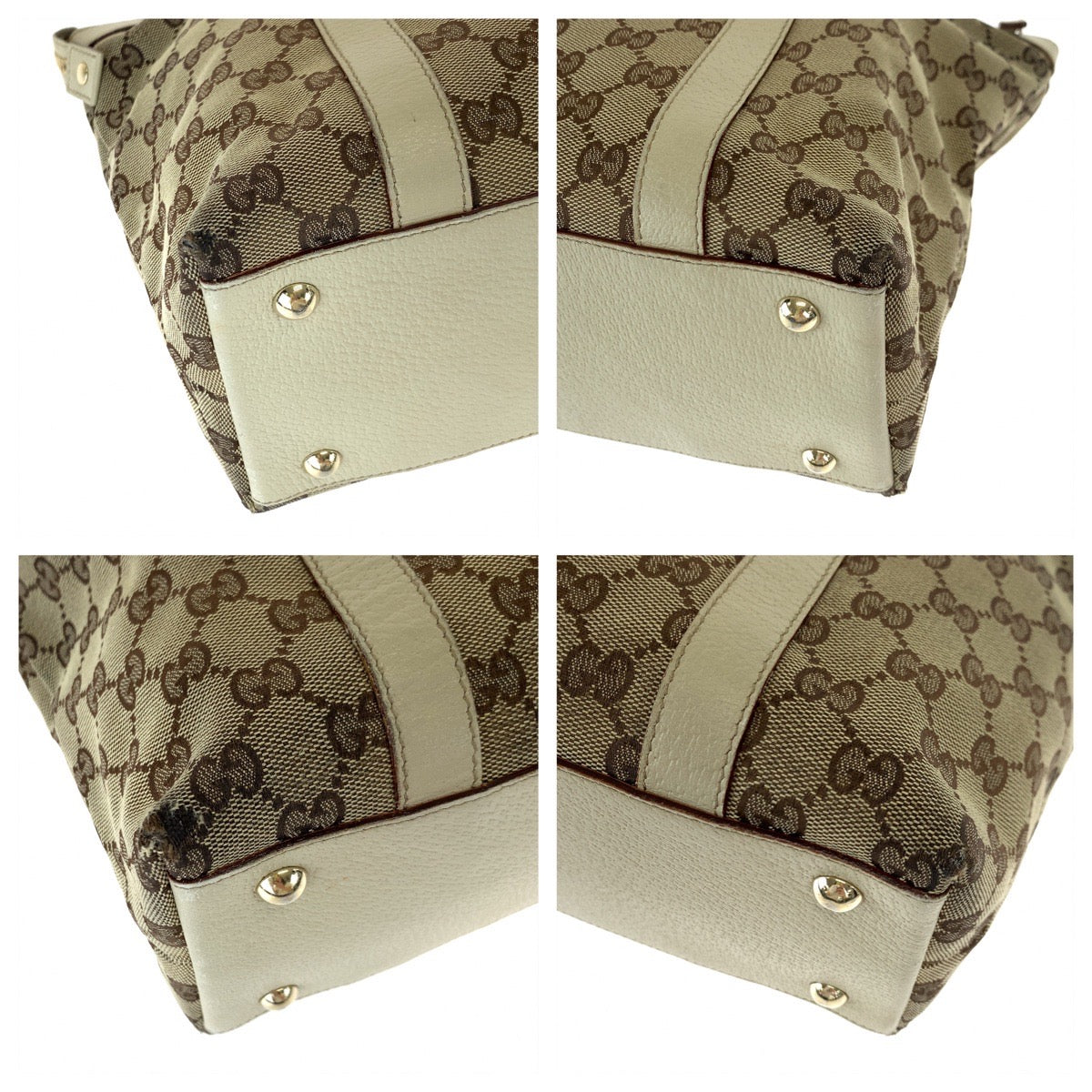 GUCCI グッチ アビー ブラウン 茶 ベージュ ゴールド金具 GGキャンバス / レザー 141470 トートバッグ ハンドバッグ  レディース