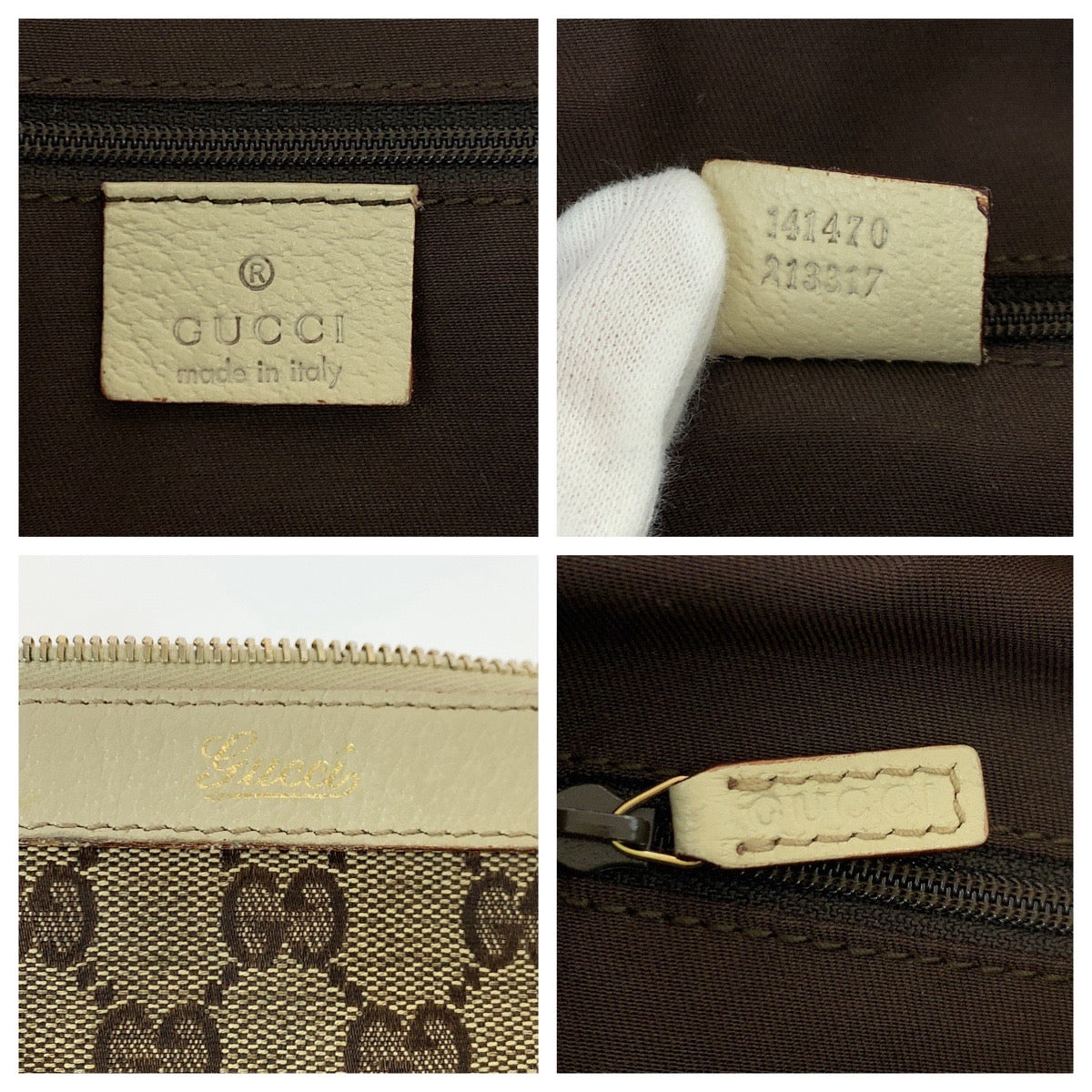 GUCCI グッチ アビー ブラウン 茶 ベージュ ゴールド金具 GGキャンバス / レザー 141470 トートバッグ ハンドバッグ  レディース