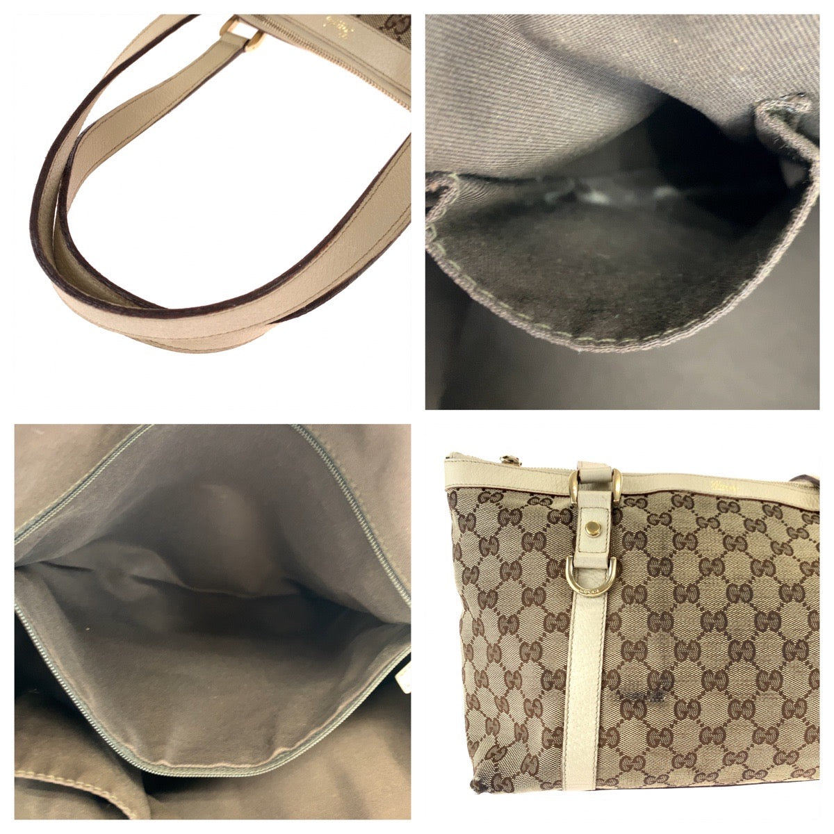 GUCCI グッチ アビー ブラウン 茶 ベージュ ゴールド金具 GGキャンバス / レザー 141470 トートバッグ ハンドバッグ  レディース