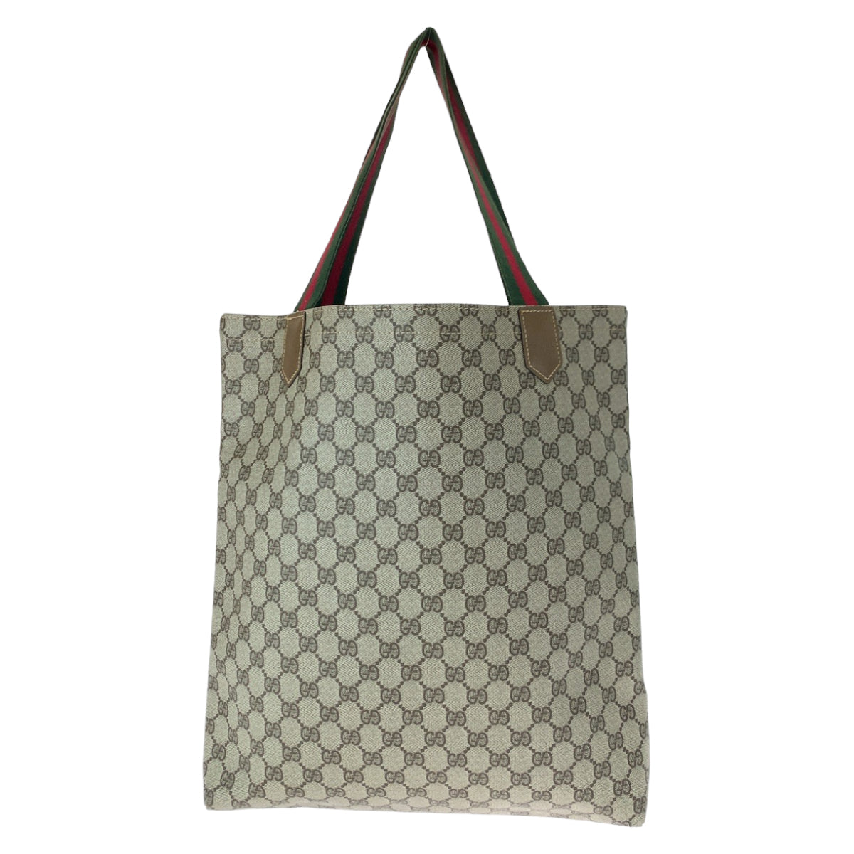 GUCCI グッチ ヴィンテージ オールドグッチ シェリーライン ブラウン 茶 ベージュ PVC トートバッグ ハンドバッグ  レディース