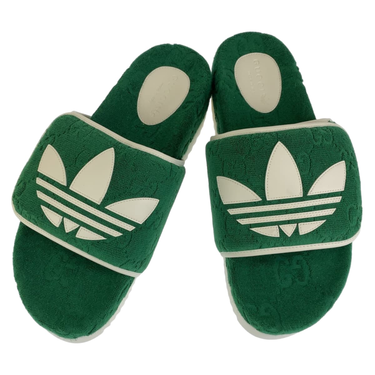 GUCCI グッチ adidas×GUCCI グリーン 緑 ホワイト 白 ラバー / GGコットン 702412 サンダル プラットフォーム  メンズ
