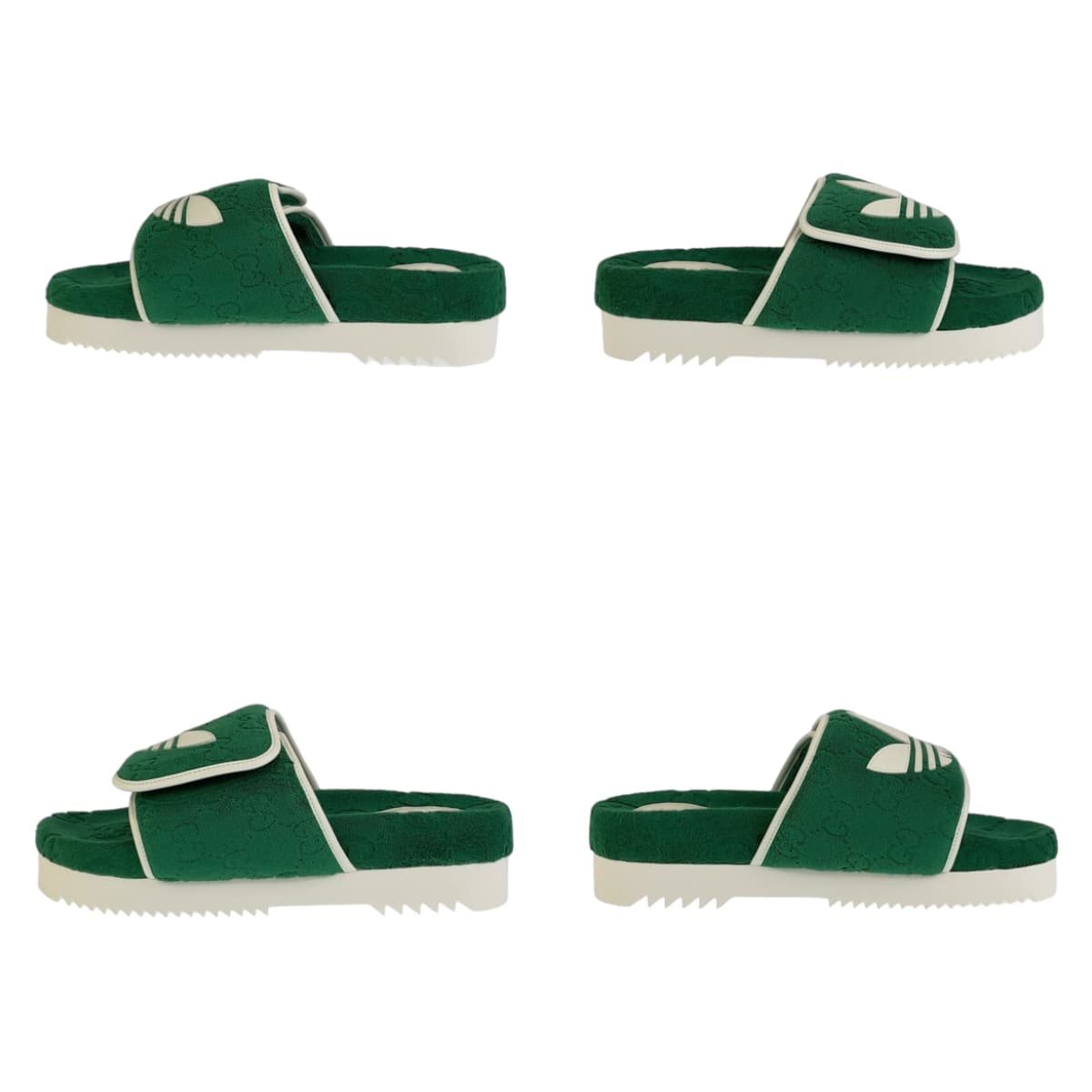 GUCCI グッチ adidas×GUCCI グリーン 緑 ホワイト 白 ラバー / GGコットン 702412 サンダル プラットフォーム  メンズ