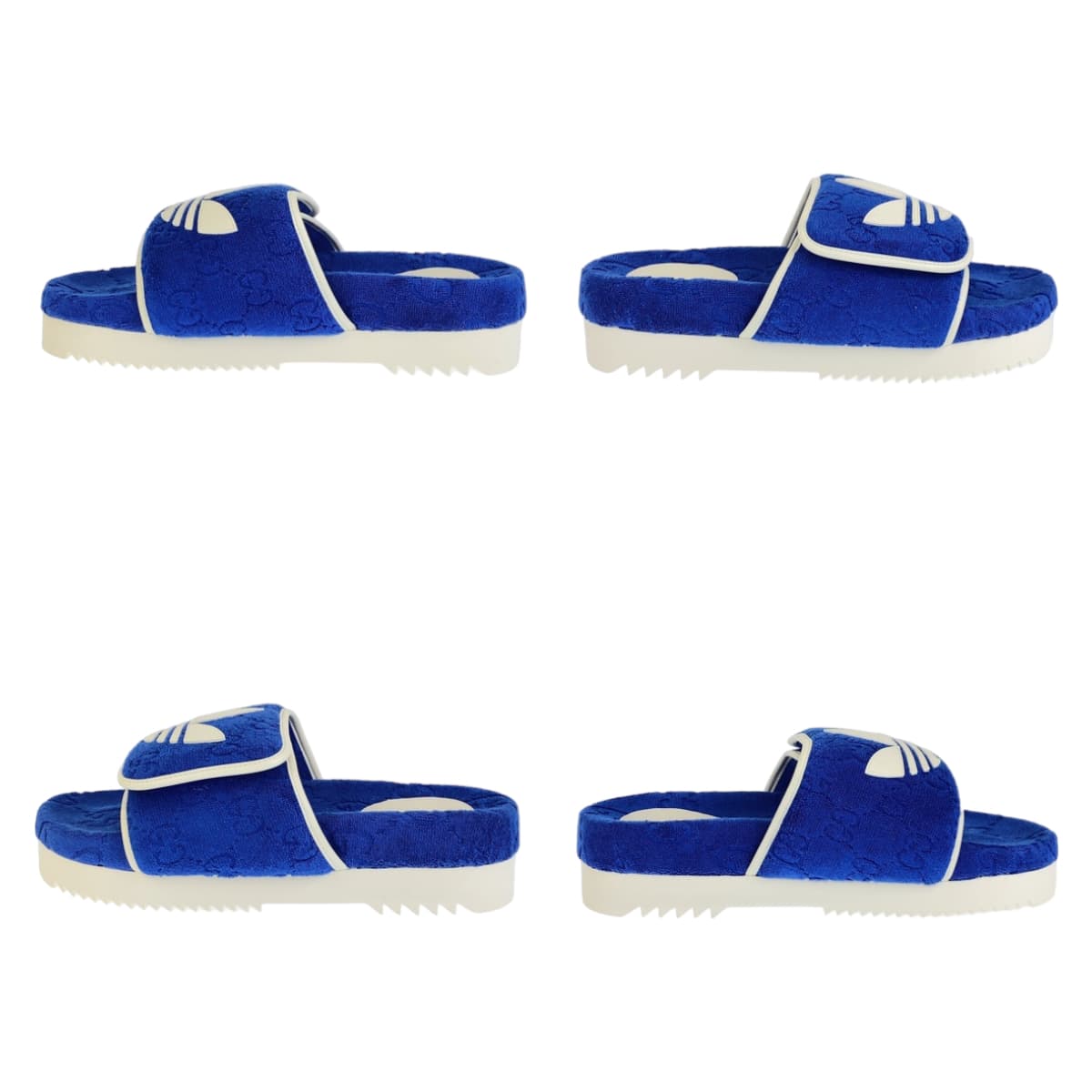 GUCCI グッチ adidas×GUCCI ブルー 青 ホワイト 白 ラバー / GGコットン 702412 サンダル プラットフォーム  メンズ