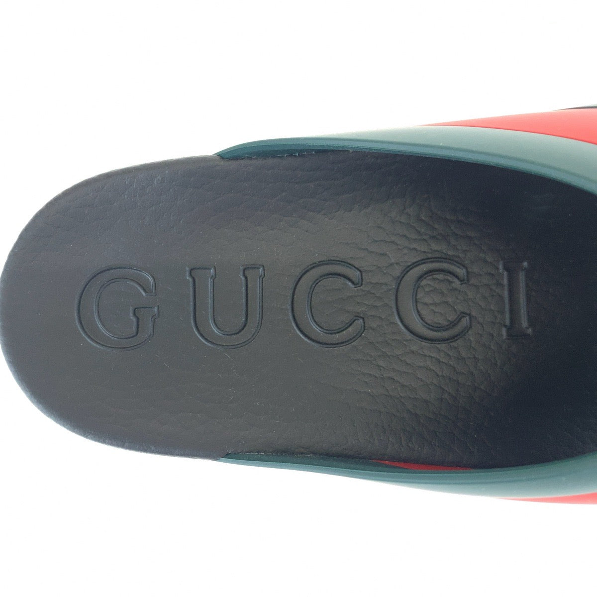 GUCCI グッチ シェリーライン クロスラバー サイズ10 ブラック 黒 グリーン 緑 レッド 赤 ビニール 63026 サンダル ビーチサンダル  メンズ