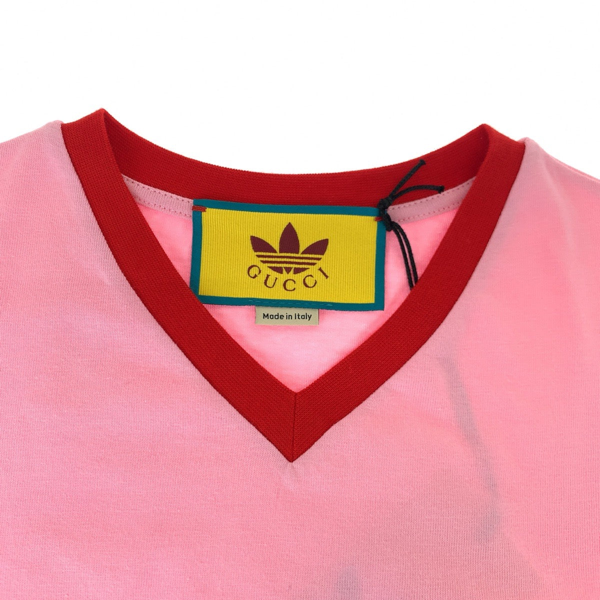 10484
GUCCI グッチ adidas×GUCCI 22SS サイズXXS ショート丈 ピンク レッド 赤 コットン 693637 半袖Tシャツ  レディース