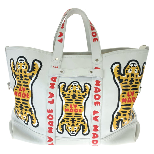 12541
LOUIS VUITTON ルイヴィトン NIGOコラボ トロリー タイガー柄 ホワイト 白 レッド 赤 シルバー金具 レザー M59366 トートバッグ ボストンバッグ  メンズ