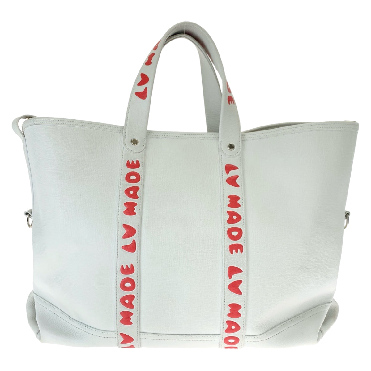 12541
LOUIS VUITTON ルイヴィトン NIGOコラボ トロリー タイガー柄 ホワイト 白 レッド 赤 シルバー金具 レザー M59366 トートバッグ ボストンバッグ  メンズ