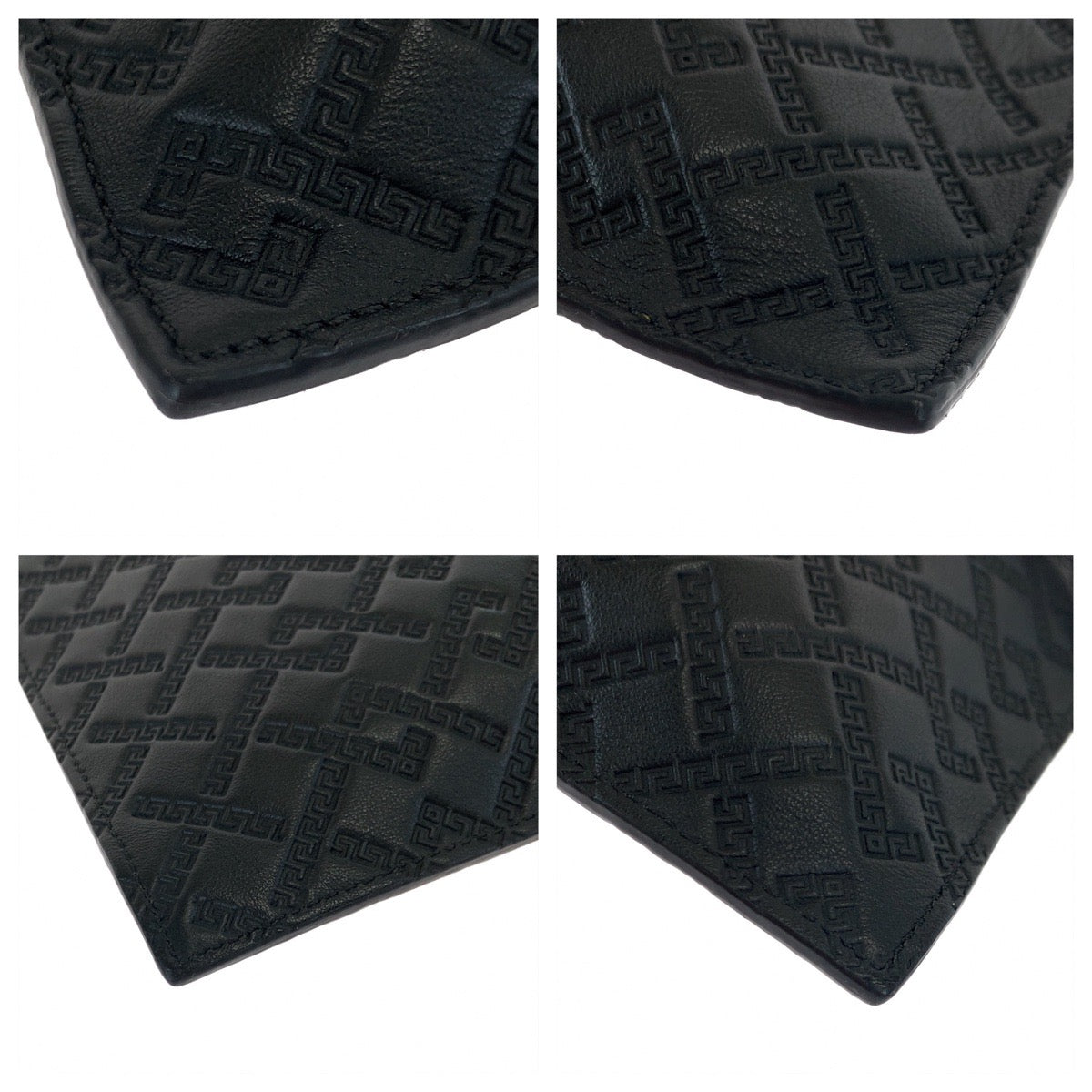 VERSACE Medusa black gold hardware leather clutch bag for men