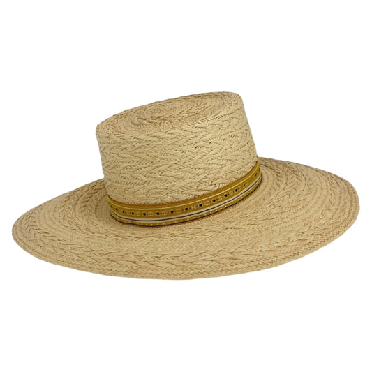 10486
 
HERMES Andalusia Size 57 Natural Light Brown Straw/Polyester Straw Hat for Women