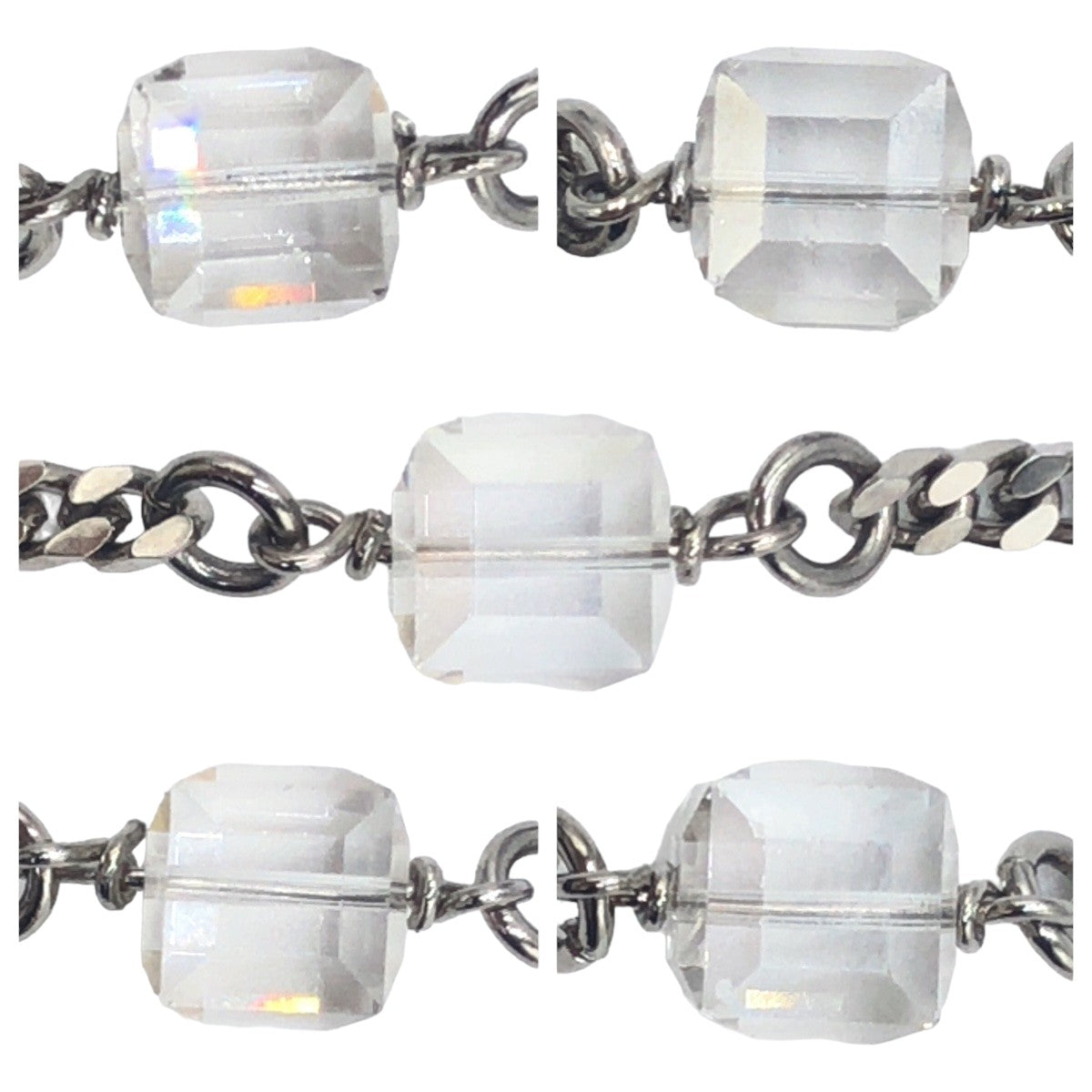 10490
 FENDI Rhinestone Logo Silver Silver Hardware Metal Bijou Necklace Pendant Women's