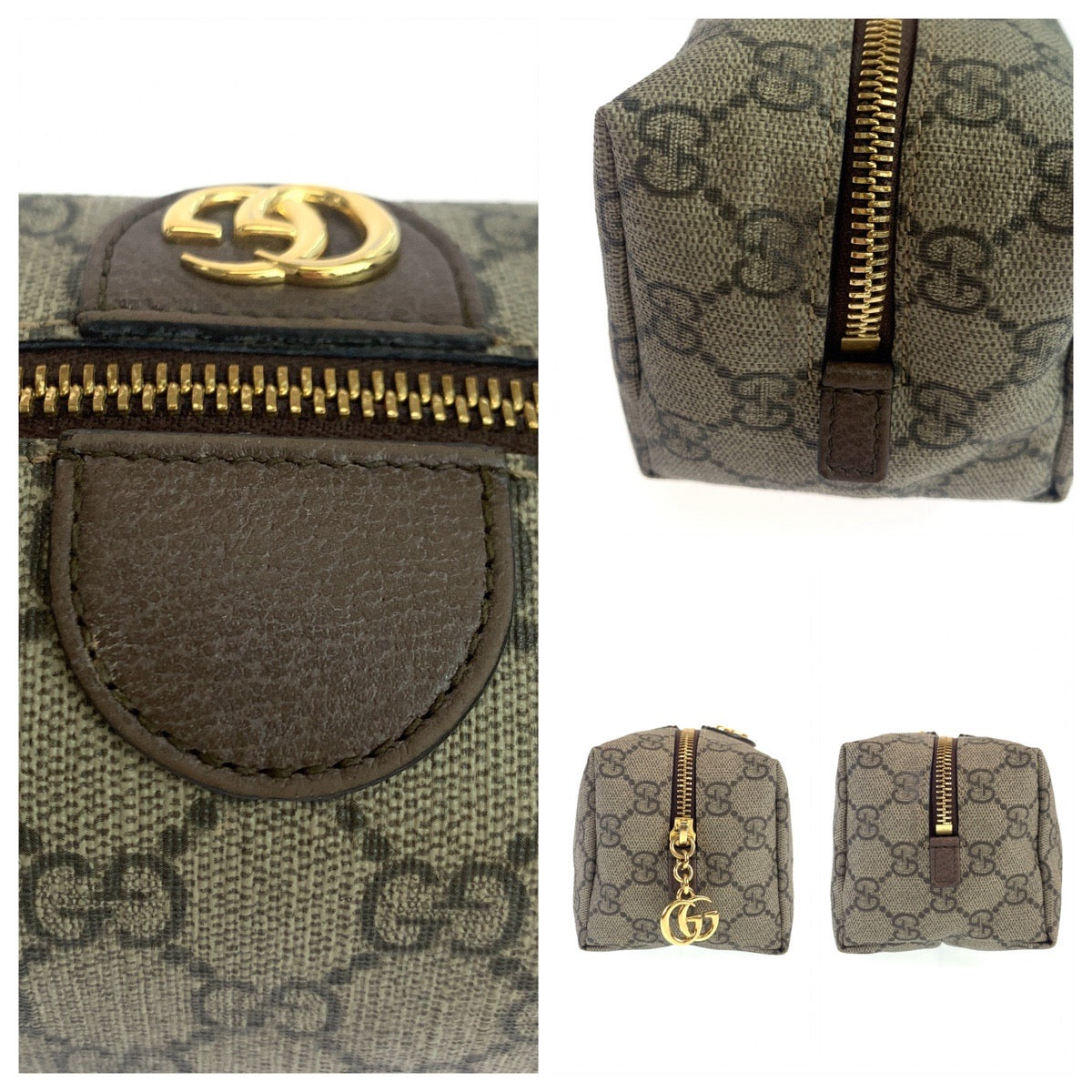 GUCCI グッチ オフィディア ベージュ ブラウン 茶 ゴールド金具 GGスプリームキャンバス 548393 化粧ポーチ コスメポーチ  レディース