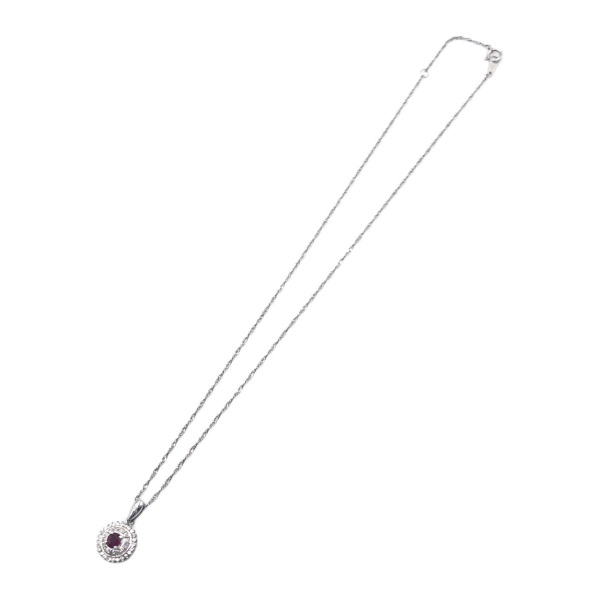 J-004
R0.29ct FD0.32ct Pt900プラチナ / ダイヤモンド / ルビー ネックレス ペンダント  レディース
