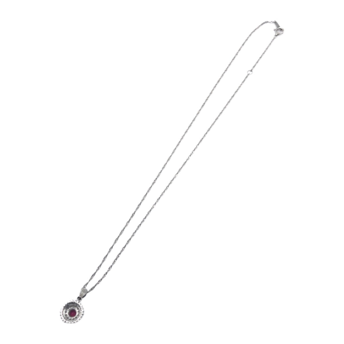 J-004
R0.29ct FD0.32ct Pt900プラチナ / ダイヤモンド / ルビー ネックレス ペンダント  レディース