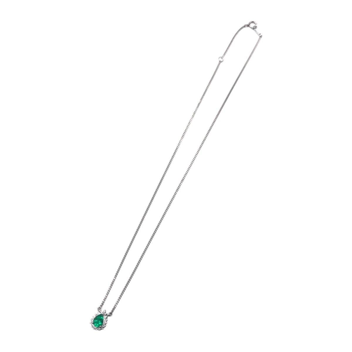 J-006
no brand ノーブランド E0.49ct FD0.13ct Pt850プラチナ / エメラルド ネックレス ペンダント  レディース