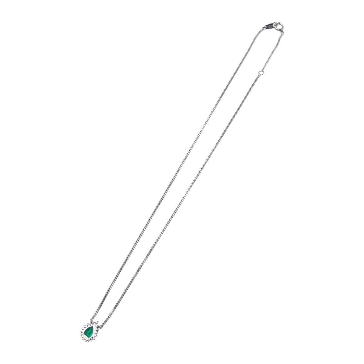 J-006
no brand ノーブランド E0.49ct FD0.13ct Pt850プラチナ / エメラルド ネックレス ペンダント  レディース