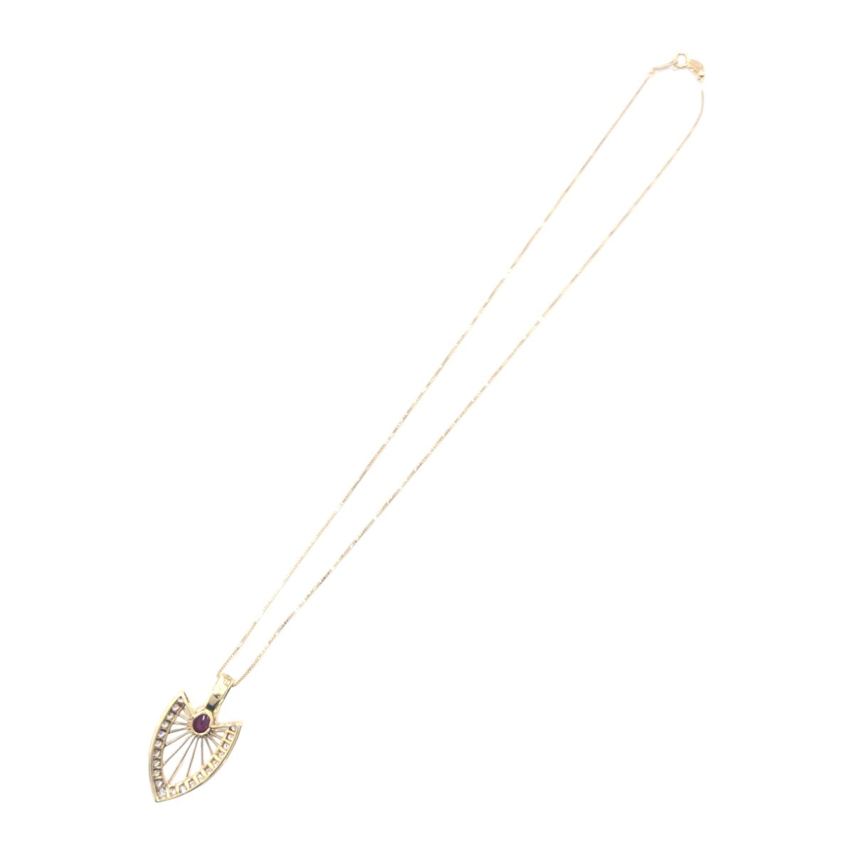 J-015
no brand ノーブランド R1.05ct FD0.74ct ゴールド レッド パープル K18イエローゴールド / ルビー ネックレス ペンダント  レディース