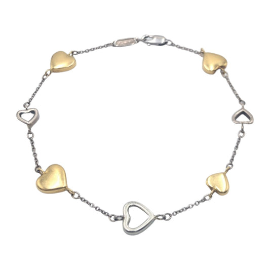 J-018
TIFFANY&Co. ティファニー マルチハート K18イエローゴールド / K18ホワイトゴールド ブレスレット  レディース
