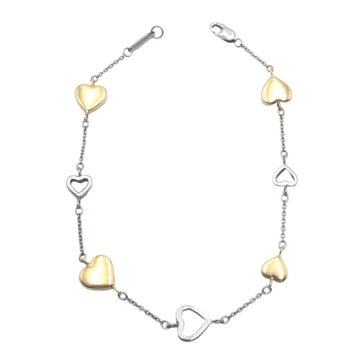 J-018
TIFFANY&Co. ティファニー マルチハート K18イエローゴールド / K18ホワイトゴールド ブレスレット  レディース