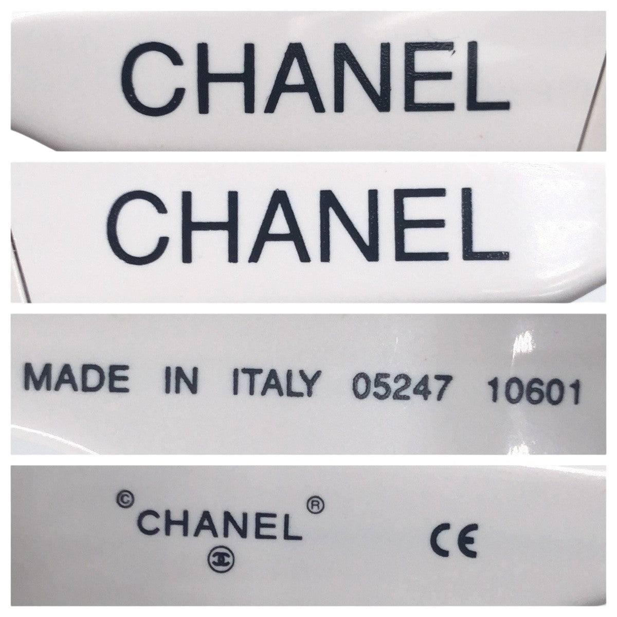 10497
CHANEL シャネル ヴィンテージ サイドロゴ ホワイト プラスチック 05247 10601 サングラス　 ウェリントン  レディース