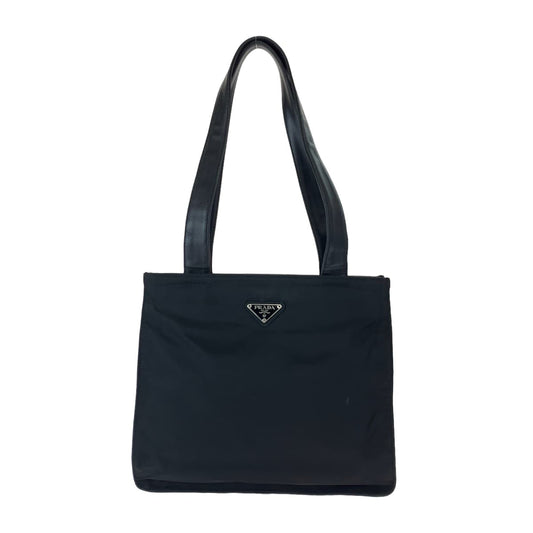 10499
PRADA プラダ テスート 三角ロゴプレート ブラック 黒 ナイロン / レザー トートバッグ ハンドバッグ  レディース