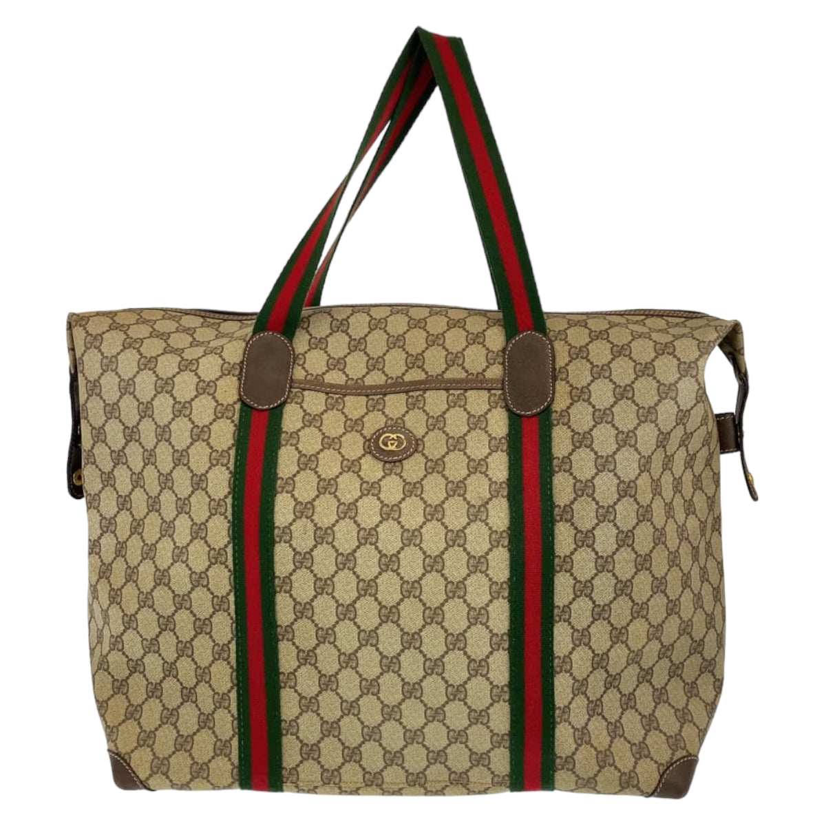 GUCCI グッチ シェリー ベージュ 薄茶色 ブラウン ゴールド金具 GGスプリームキャンバス / レザー 012 39 6211 旅行バッグ 男女兼用  レディース