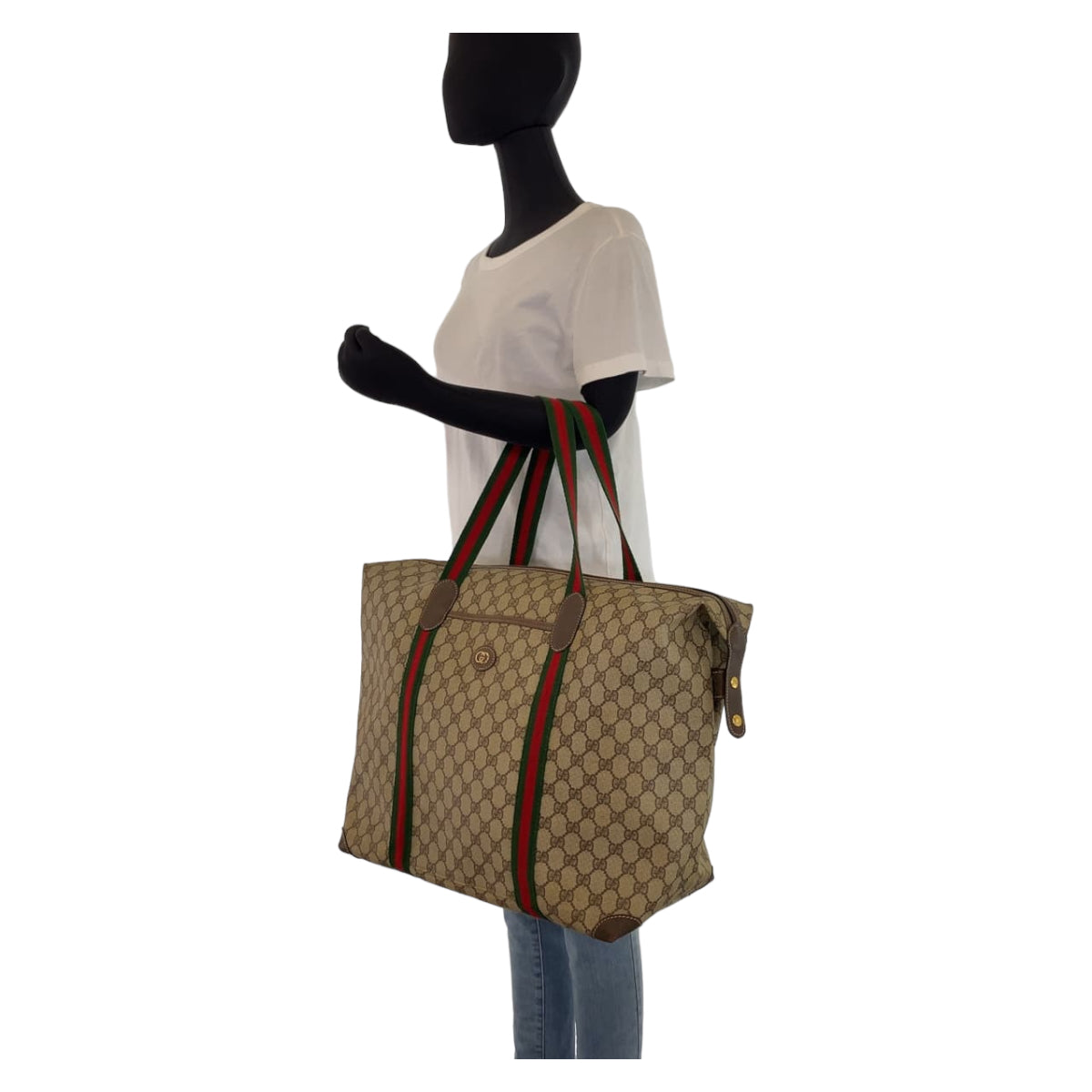 GUCCI グッチ シェリー ベージュ 薄茶色 ブラウン ゴールド金具 GGスプリームキャンバス / レザー 012 39 6211 旅行バッグ 男女兼用  レディース
