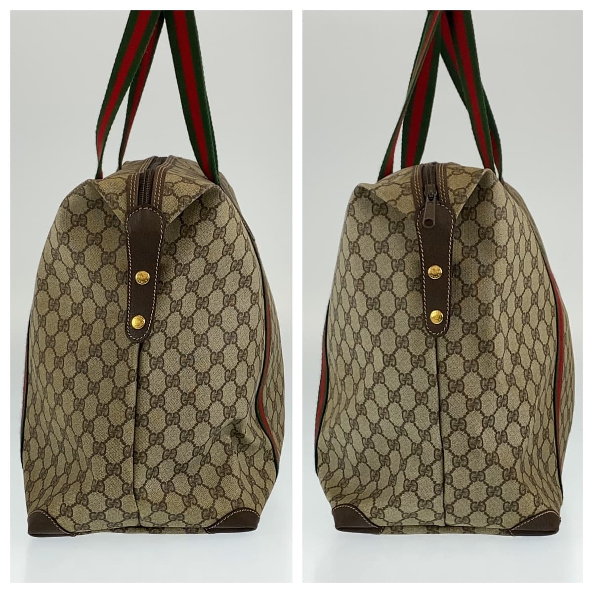 GUCCI グッチ シェリー ベージュ 薄茶色 ブラウン ゴールド金具 GGスプリームキャンバス / レザー 012 39 6211 旅行バッグ 男女兼用  レディース