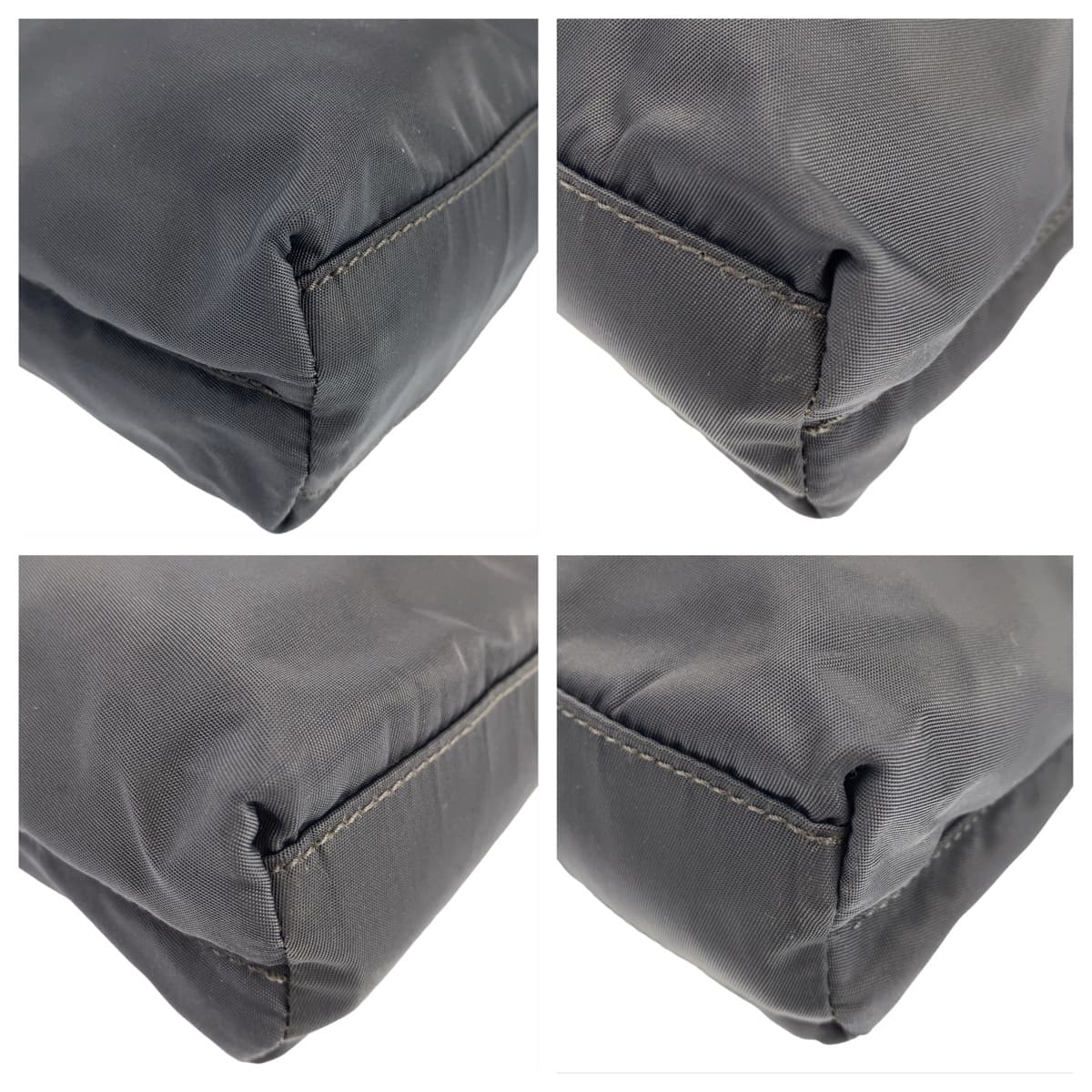 12540
PRADA プラダ テスート 三角ロゴプレート グレー シルバー金具 ナイロン トートバッグ ショルダーバッグ ハンドバッグ  レディース