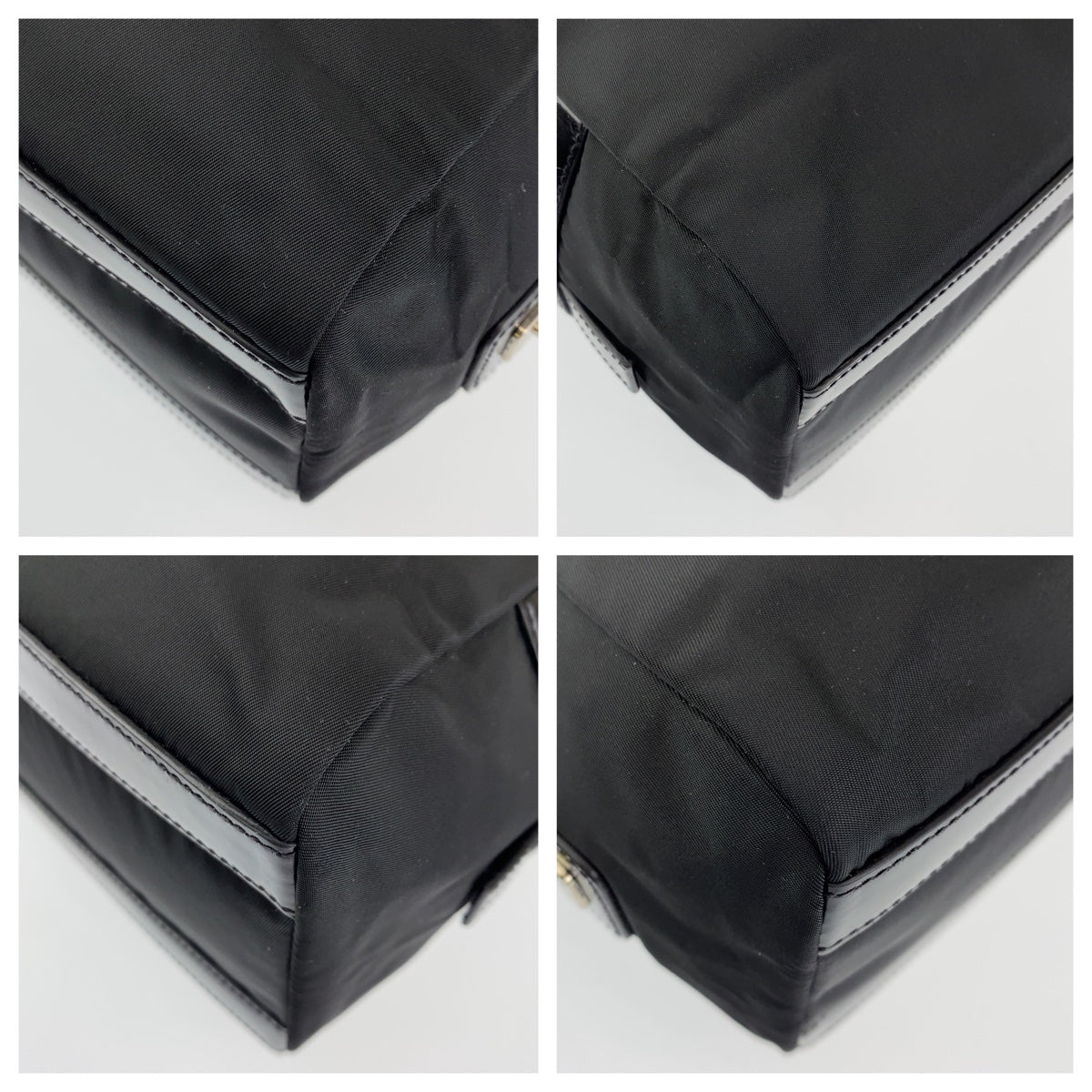 PRADA Prada Tessuto Logo Embossed Black Silver Hardware Nylon/Leather Shoulder Bag for Women