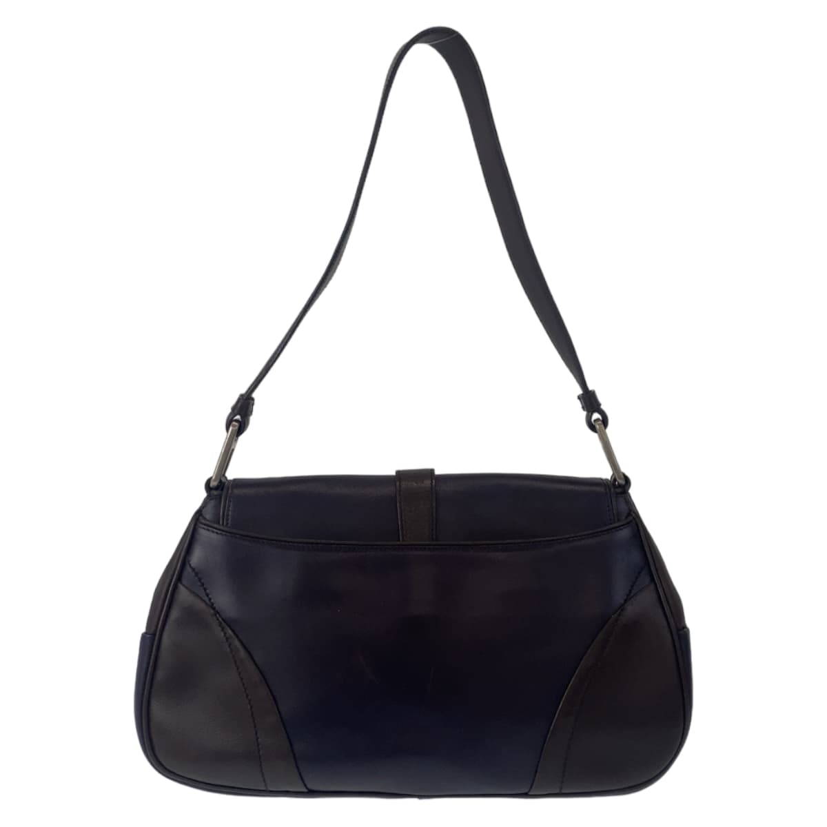 PRADA Prada Purple Brown Silver Hardware Leather Shoulder Bag One Shoulder Women's